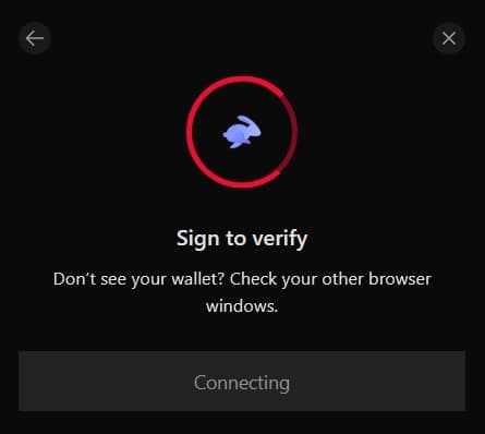 AttentionPad waiting for wallet signature