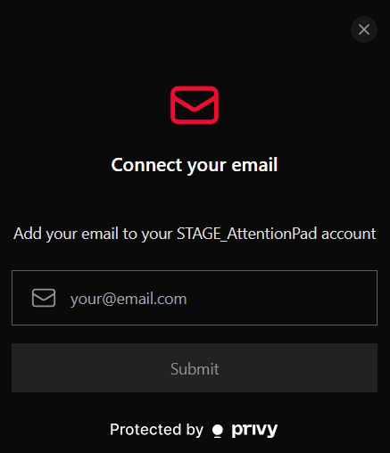 AttentionPad enter email address